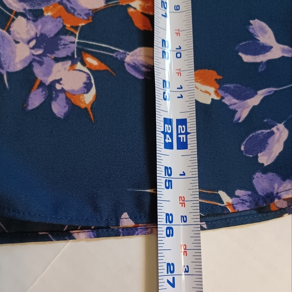 Zac & Rachel Navy Blue With Purple And Orange Flowers - Picture 9 of 12